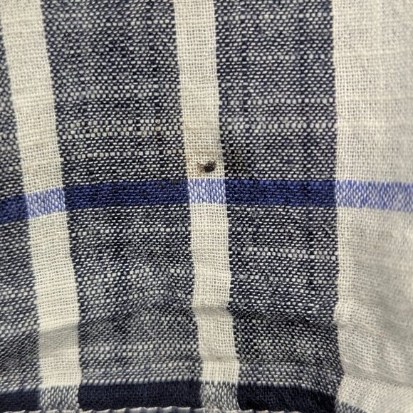 J. Crew Navy Checked Long Sleeve Cotton Henley SZ - S *See Description* - Picture 4 of 4